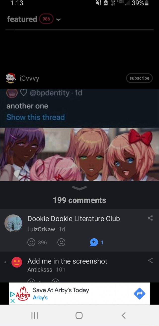 Featured \ j another one 199 comments " Dookie Dookie Literature Club