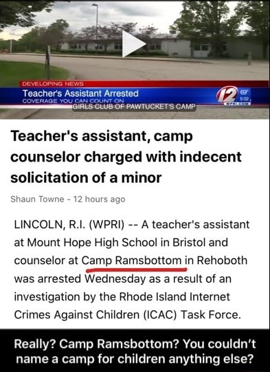 Teachers Assistant Arrested E 1gials Club Teachers Assistant Camp Counselor Charged With 