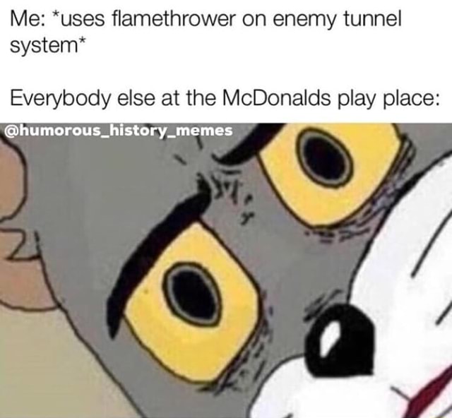 Me: *uses flamethrower on enemy tunnel system