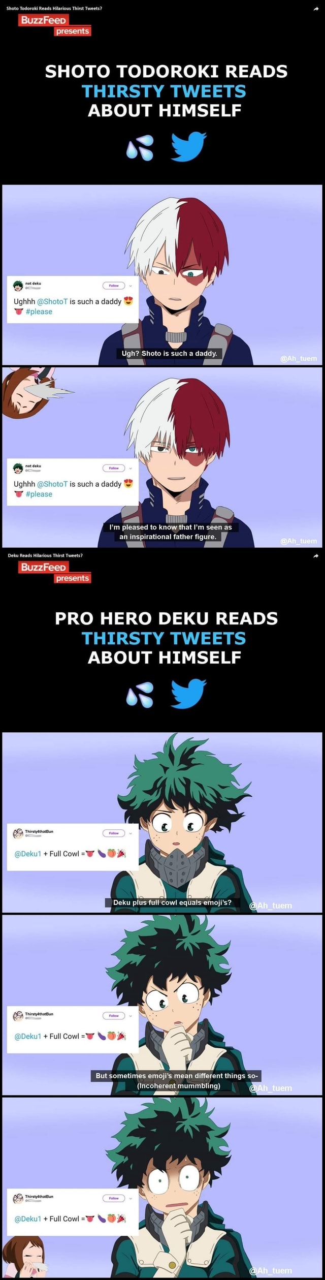 SHOTO TODOROKI READS THIRSTY TWEETS ABOUT HIMSELF III ll I'm pleased to ...