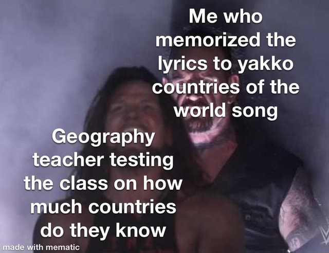 Countries Of The World Song Yakko Lyrics Me who memorized the lyrics to yakko countries of the world song