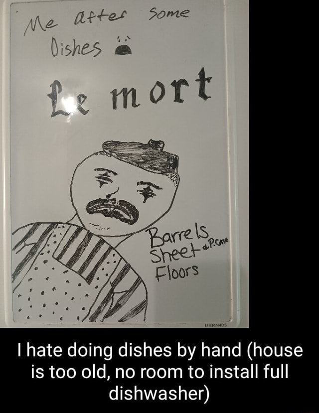 He I hate doing dishes by hand (house is too old, no room to install