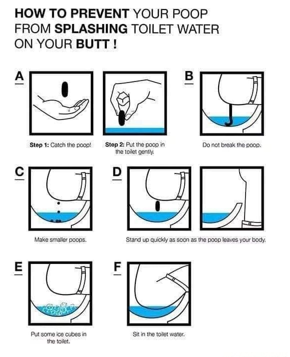 HOW TO PREVENT YOUR POOP FROM SPLASHING TOILET WATER ON YOUR BUTT