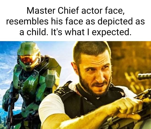 Master Chief actor face, resembles his face as depicted as a child. It ...