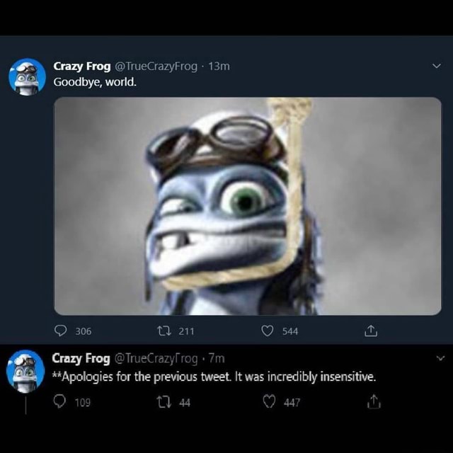 EX Crazy Frog @ TrueCrazyFrog - Goodbye, world. ff 544 it, 306 Crazy ...