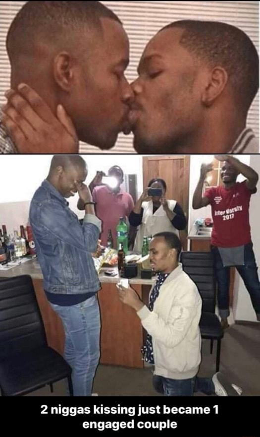 Kissing two niggas Married female