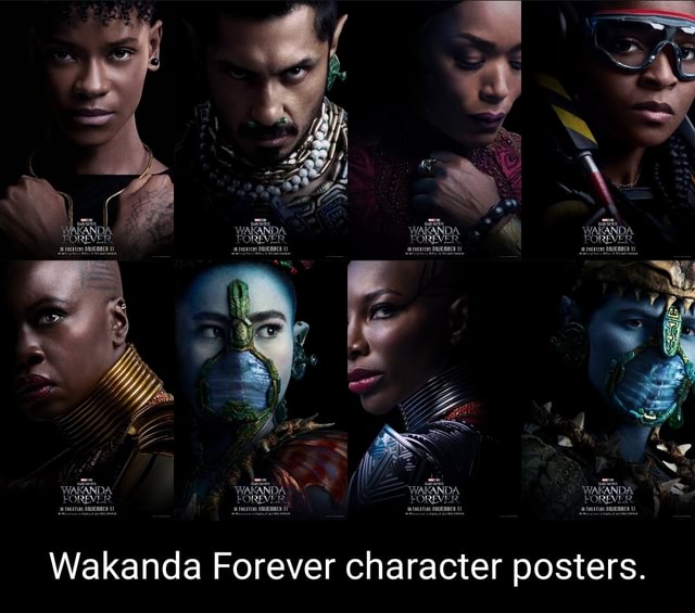 Wakanda Forever character posters. - iFunny