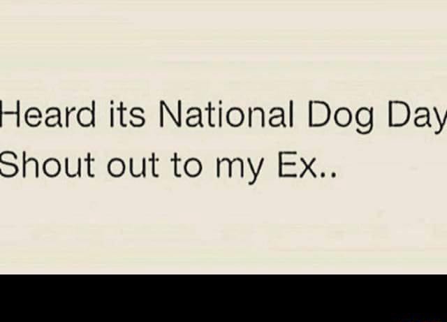 Heard Its National Dog Day Shout Out To My Ex