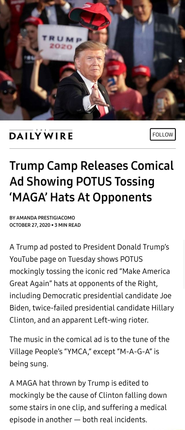 DAILY WIRE Trump Camp Releases Comical Ad Showing POTUS ...