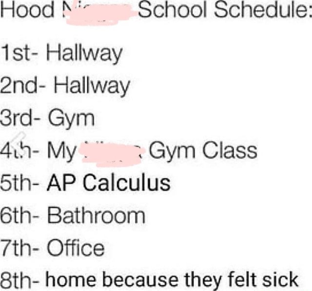 Hood School Schedule 'ist Hallway Hallway Srd Gym My Gym Class th