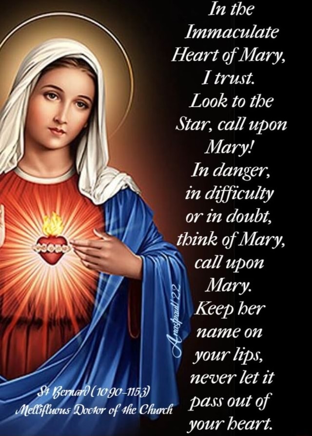 The Immaculate Heart Of Mary, Trust. Look To The Star, Call Upon Mary 