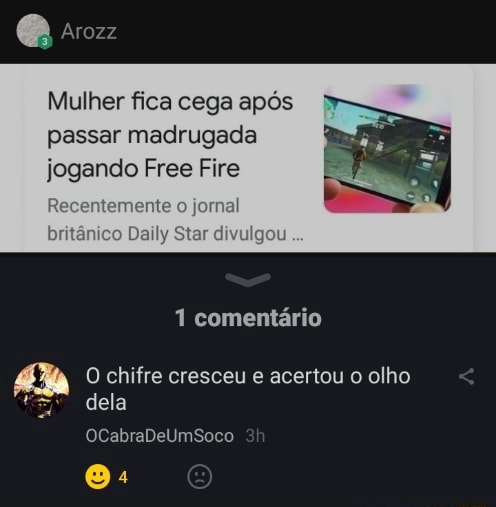 Mulher fica cega após passar madrugada jogando Free Fire