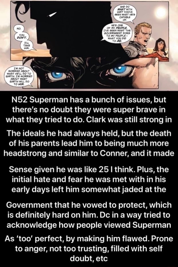 N52 Superman has a bunch of issues, but there's no doubt they were ...