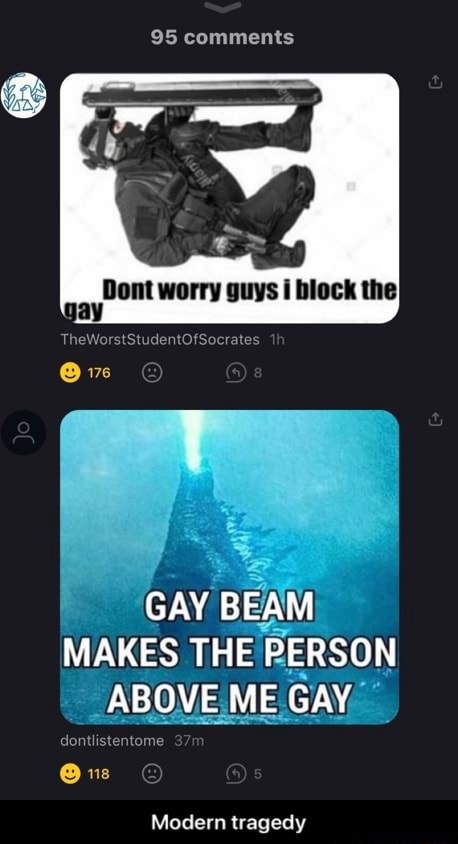 the person above is the big gay meme