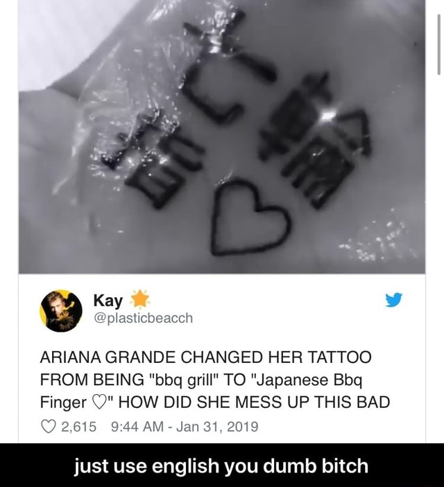 ARIANA GRANDE CHANGED HER TATTOO FROM BEING 