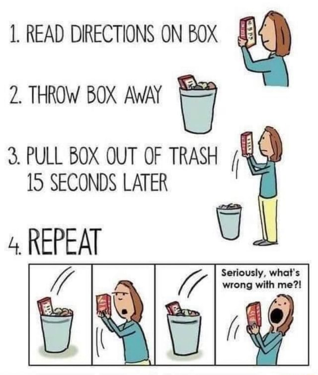 1. READ DIRECTIONS ON BOX 2. THROW BOX on I à. PULL BOX OUT OF 3 15