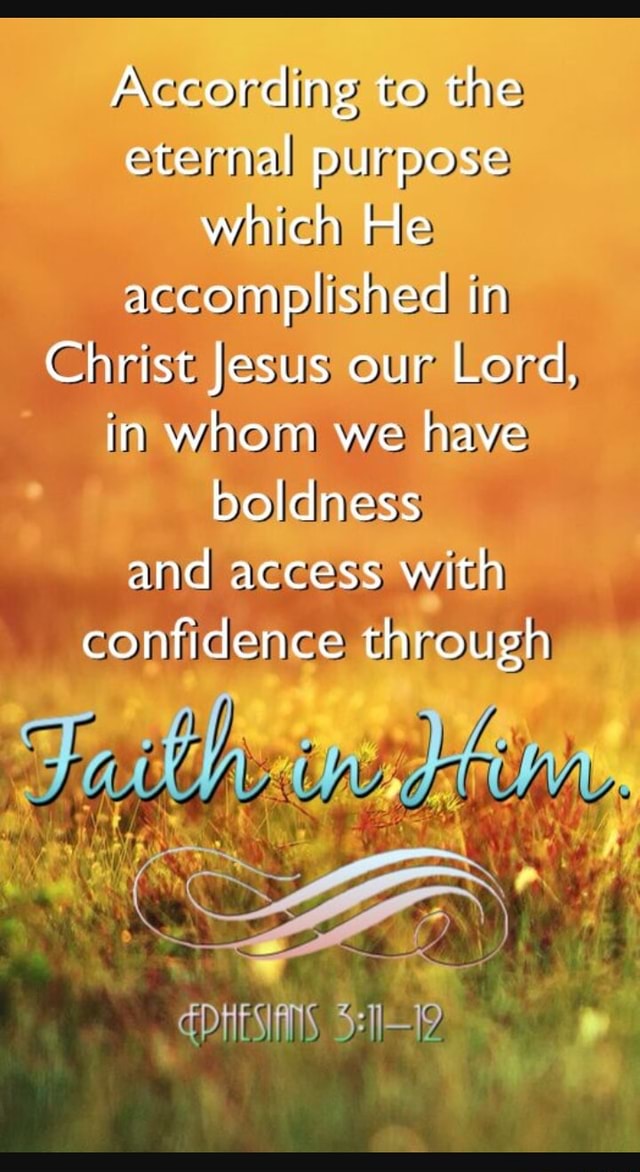 According to the eternal purpose which He accomplished in Christ Jesus ...