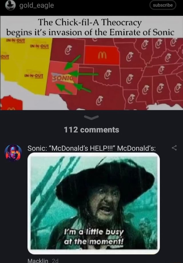 Gold_eagle subscribe The ChickfilA Theocracy begins it's invasion of