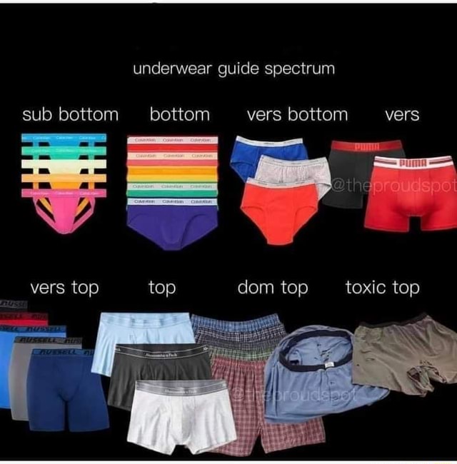 Underwear guide spectrum sub bottom bottom vers bottom vers vers top top  dom top toxic top - iFunny