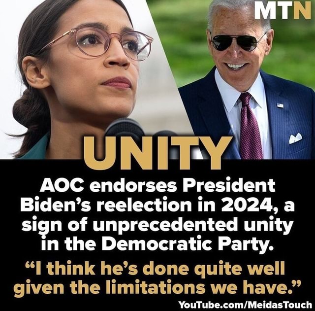 AOC endorses President Biden's reelection in 2024, a sign of