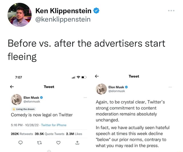 Ken Klippenstein @kenklippenstein Before Vs. After The Advertisers ...