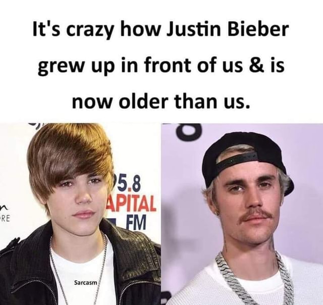 It's crazy how Justin Bieber grew up in front of us & is now older than ...