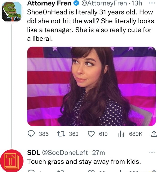 ShoeOnHead is literally 31 years old. How did she not hit the wall? She