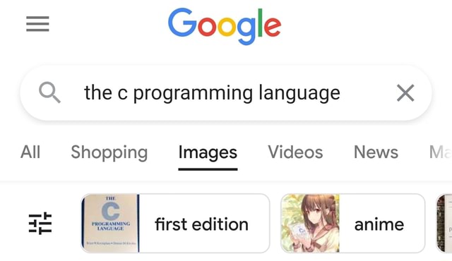 = Go gle Q. the c programming language All Shopping Images Videos News ...