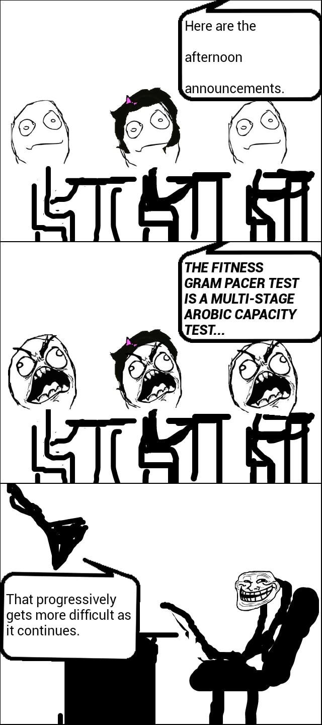 Here are the afternoon THE FITNESS GRAM PACER TEST IS A MULTlSTAGE