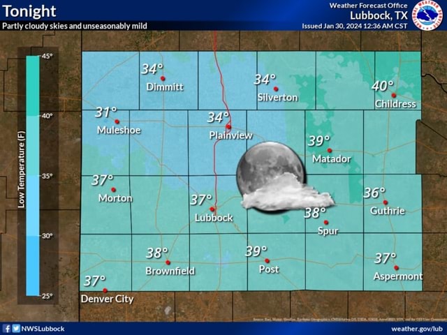 Weather Forecast Office Tonight Lubbock, TX Partly cloudy skies and ...