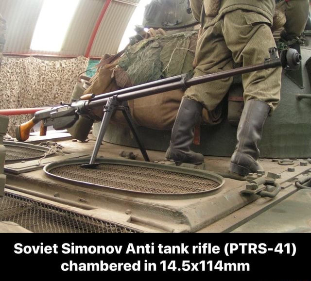 Soviet Simonov Anti Tank Rifle Ptrs 41 Chambered In 145x114mm Soviet Simonov Anti Tank 4876