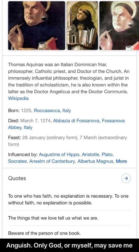 Thomas Aquinas Was An Italian Dominican Friar Philosopher Catholic Priest And Doctor Of The Church An Immensely Influential Philosopher Theologian And Jurist In The Tradition Of Scholasticism He Is Also Known Within