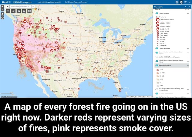 JesrilE US Wildfire reports A map of every forest fire going on in the ...