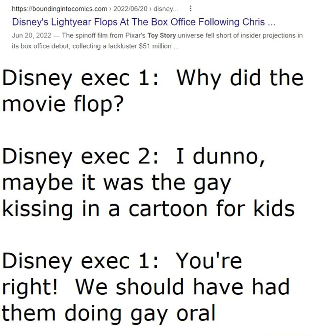 Disney's Lightyear Flops At The Office Box Chris Fallowing . com Ss 20