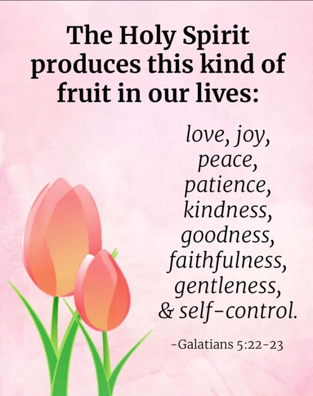 The Holy Spirit Produces This Kind Of Fruit In Our Lives: Love, Joy 