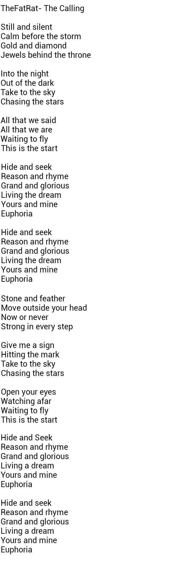 Thefatrat The Calling Still And Silent Calm Before The Storm Gold And Diamond Jewels Behind The Throne Into The Night Out Of The Dark Take To The Sky Chasing The Stars All