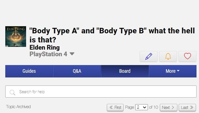 "Body Type A' and "Body Type B" what the hell is that? Elden Ring