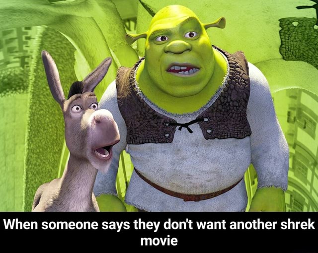 Ly iN other shrek When someone says they don't want an shrek movie ...