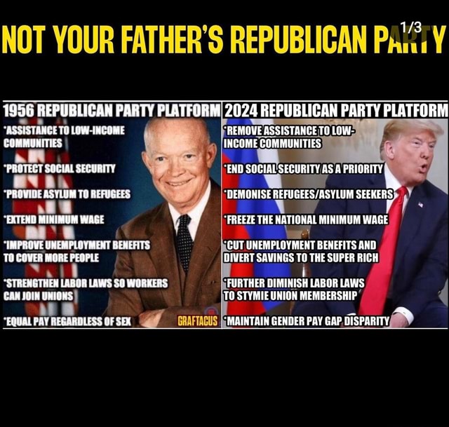 NOT YOUR FATHER'S REPUBLICAN 1956 REPUBLICAN PARTY PLATFORM 2024