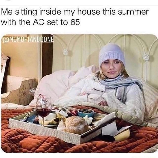 Me sitting inside my house this summer with the AC set to 65 ialiiaial