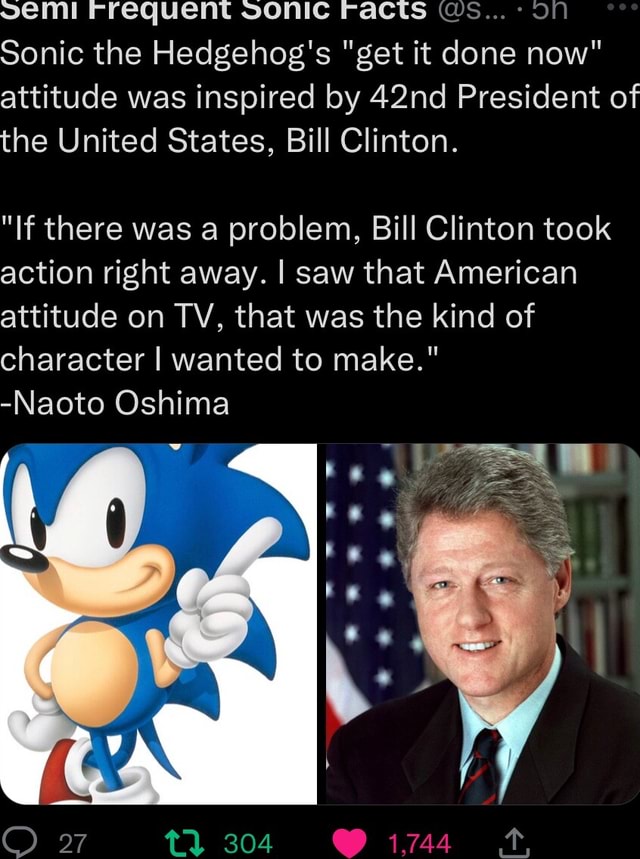 How Sonic The Hedgehog Was Directly Inspired By Bill Clinton and