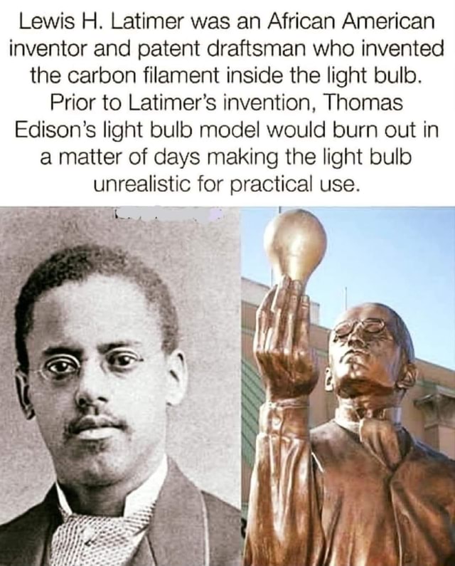 Lewis H. Latimer was an African American inventor and patent draftsman ...