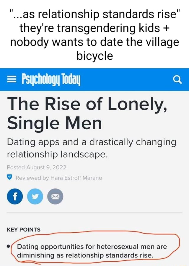 as relationship standards rise" they're transgendering kids + nobody