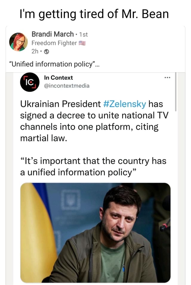 I'm getting tired of Mr. Bean Brandi March ist Freedom Fighter