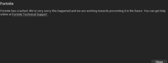 Fortnite Has Crashed. We're Very Sorry This Happened Fortnite Fortnite has crashed. We're very sorry this happened and we