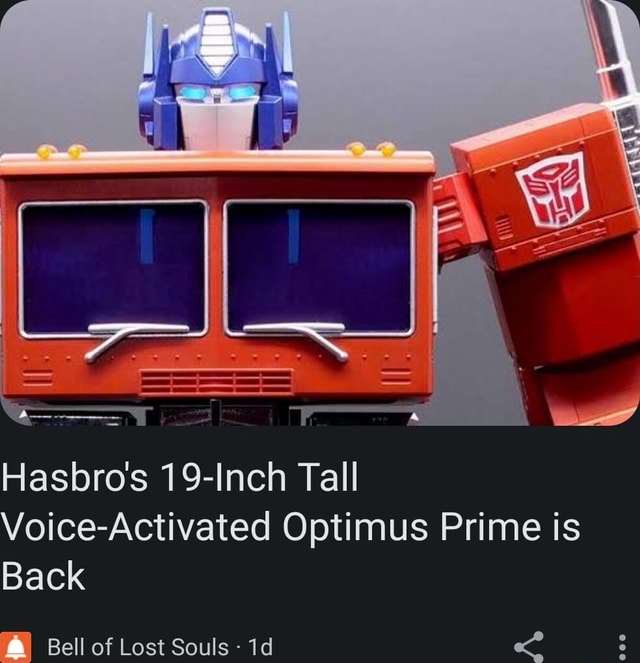 Hasbro s 19 Inch Tall Voice Activated Optimus Prime Is Back Bell Of Hasbro s 19 inch tall voice activated optimus prime is back bell of