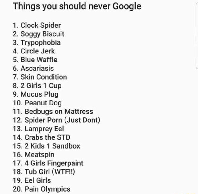 Things You Should Never Google Clock Spider Soggy Biscuit Trypophobia Things you should never google clock spider soggy biscuit trypophobia