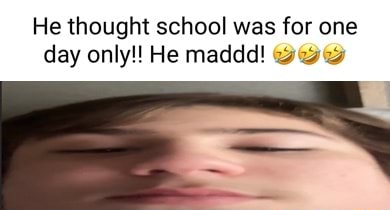 He thought school was for one day only!! He maddd! - iFunny