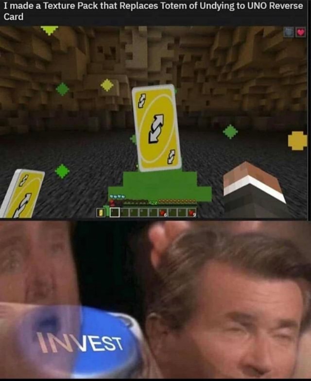 Minecraft Uno Reverse I made a Texture Pack that Replaces Totem of Undying to UNO Reverse ...