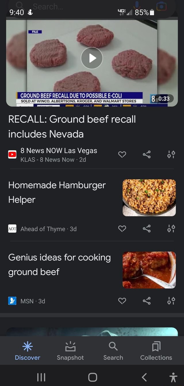 GROUND BEEF RECALL DUE TO POSSIBLE SOLD AT WINCO, ALBERTSONS, KROGER